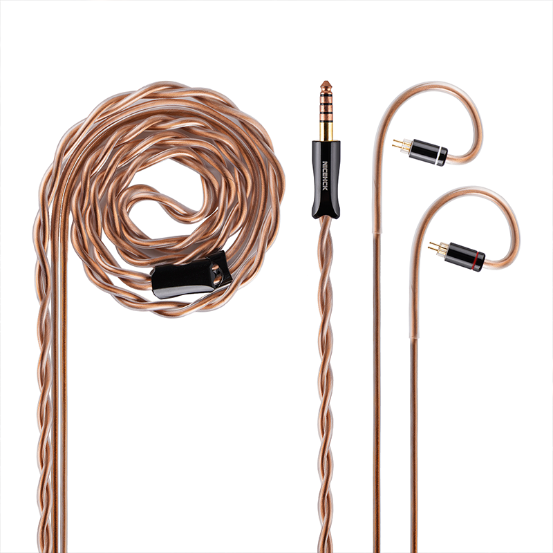 NICEHCK AACKing Upgrade Cable: IEM In Ear Monitor Earphone Cable, Gold Plated OCC+Copper Platinum Alloy+High Conductivity Copper, Orange Gold Color