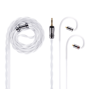 NICEHCK SnowWings Upgrade In Ear Monitor Cable: Real gold-plated cable, Double-layer plating process, OFC plug optional, white