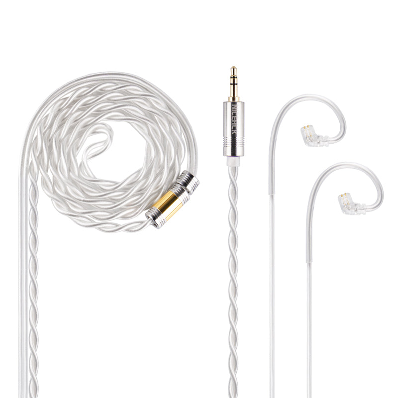 NICEHCK SnowCat 6N 単結晶銅 + 6N 銀メッキ単結晶銅ケーブル イヤホン