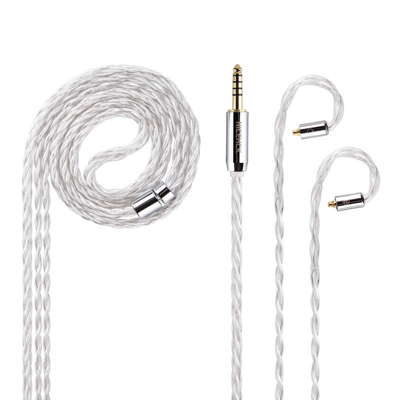 NiceHCK DeepSnow Earphone Upgrade IEM Cable 4 Strands Silver Plated German Copper HiFi Wire MMCX/2Pin/QDC for Conch Nova F1 Pro