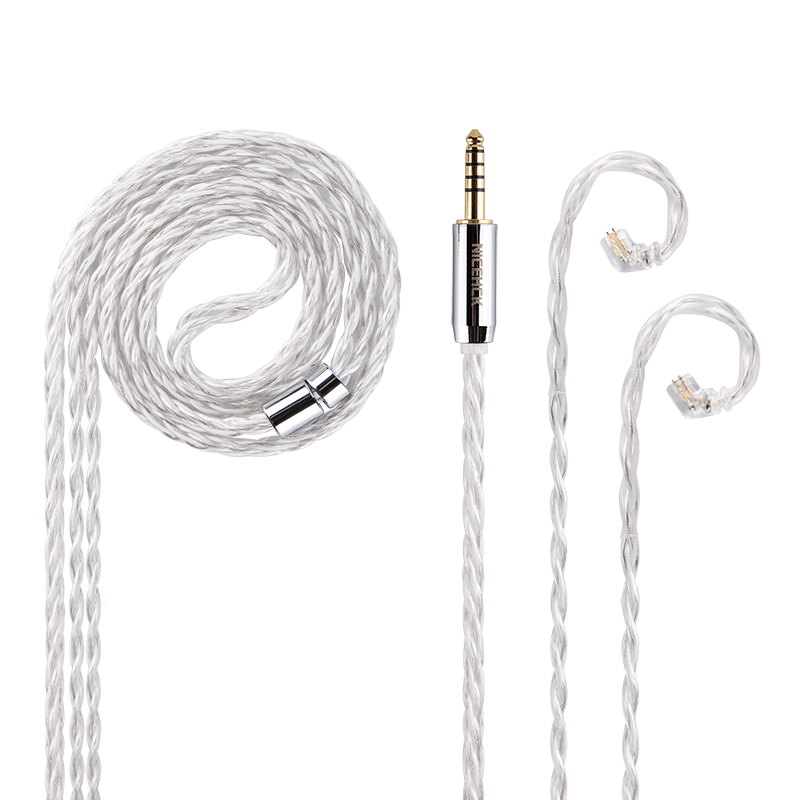 NiceHCK DeepSnow Earphone Upgrade IEM Cable 4 Strands Silver Plated German Copper HiFi Wire MMCX/2Pin/QDC for Conch Nova F1 Pro