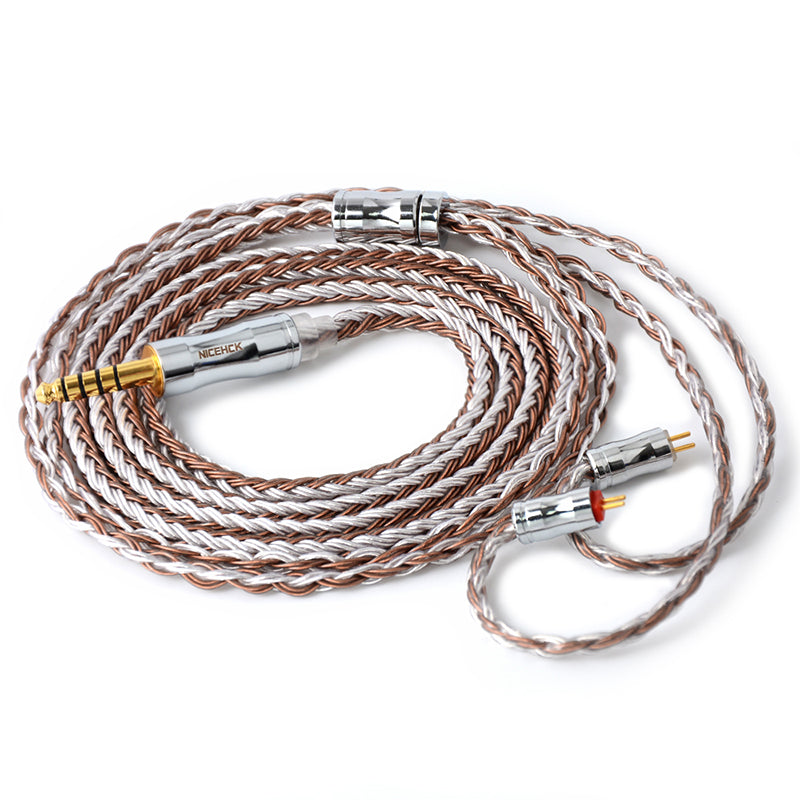 NiceHCK C16-5: Earphone Cable, 16 strands copper+silver plated copper mixed, In Ear Monitor Cable,