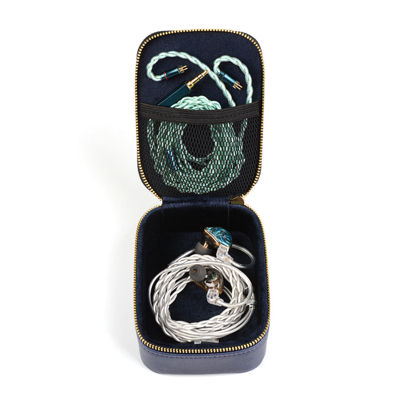 NICEHCK ネットポケット ポータブル PUケース 大容量 ジッパー付き