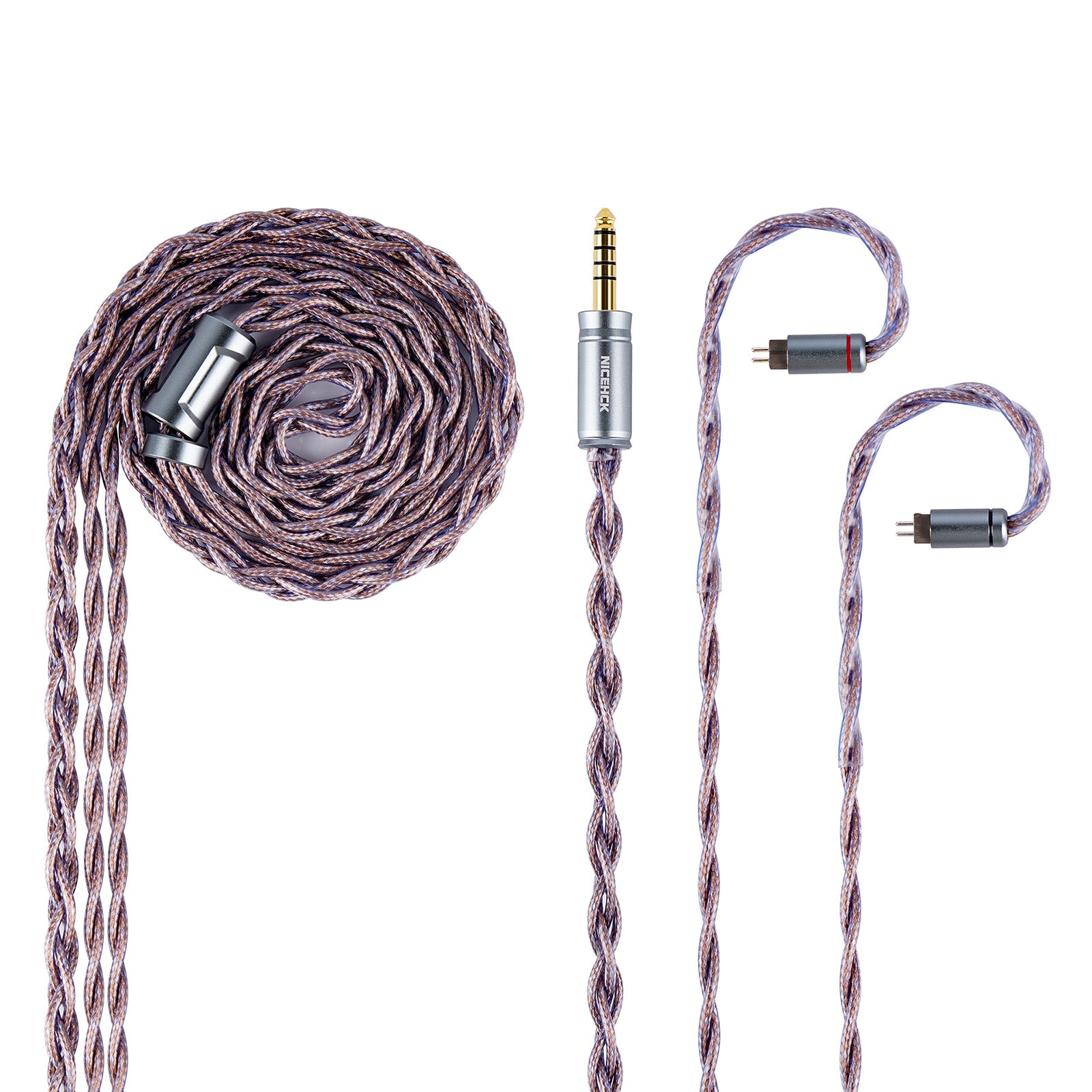 NICEHCK Acecomet 17.5AWG 8N IEM Cables with Silver Plated OFC 2Pin Connector Gold Plated OFC Plug
