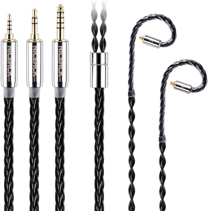 NICEHCK BlackCat Ultra Earphone Re-Cable, 8 Cores, Zinc Copper Alloy Oil  Soak Material, 2.5mm Plug, MMCX Connector, Upgrade Cable, Removable, Metal  ...